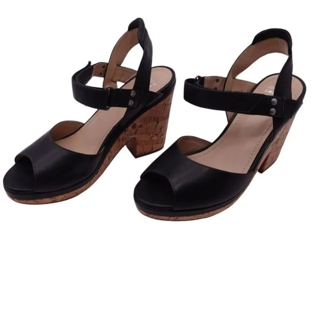 WEDGE PEEP TOE ADJUSTABLE BUCKLE WOMENS SANDAL